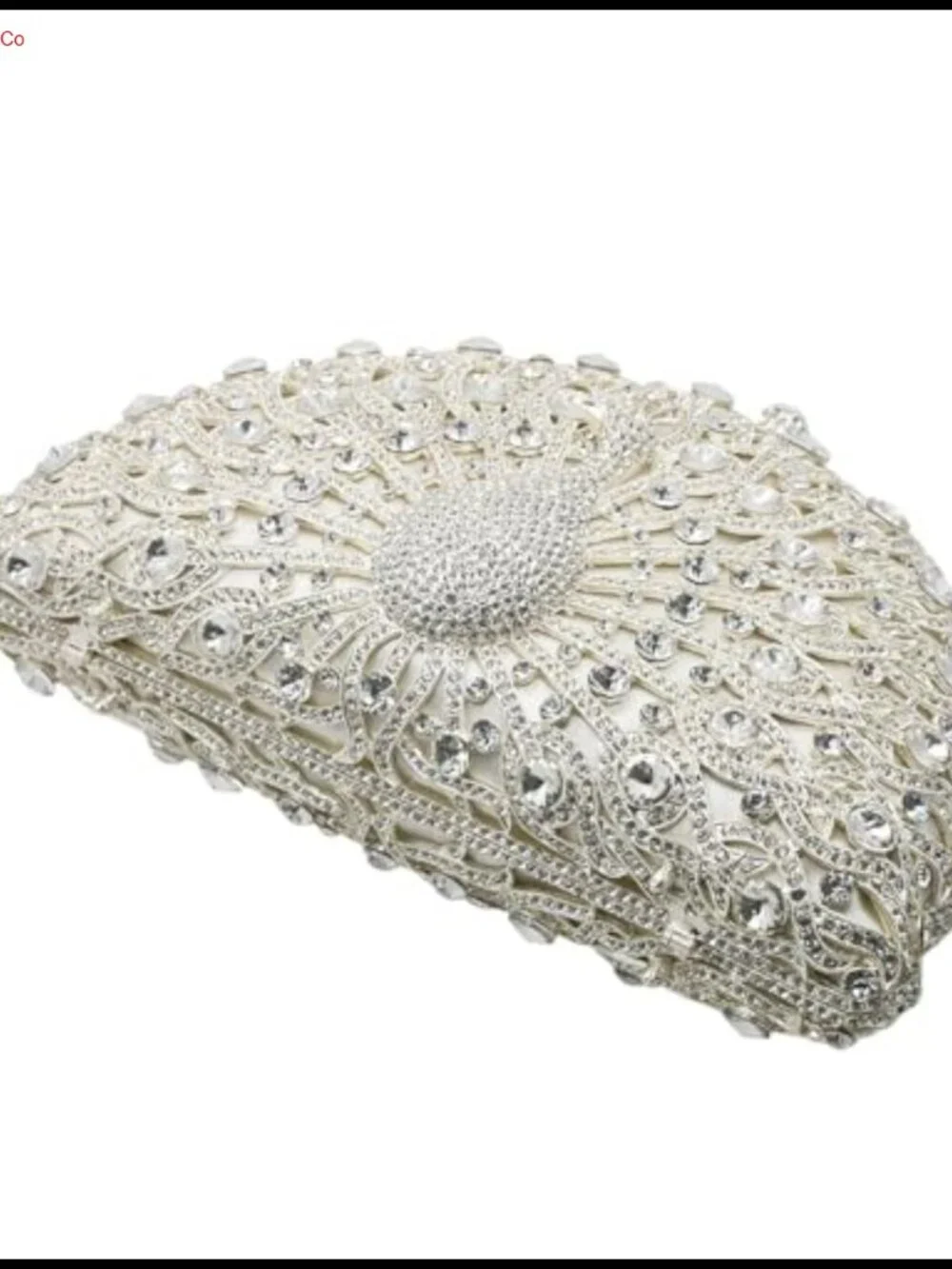 Peacock Crystal Clutch Rhinestone Evening Bag with Detachable Chain